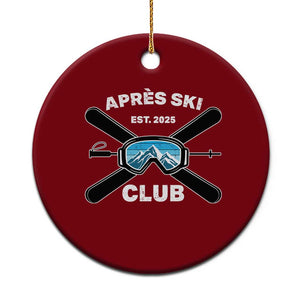 Apres Ski Club 2025 Ceramic Ornament Skiing Winter Sport Mountain TS11 1pc Red Print Your Wear