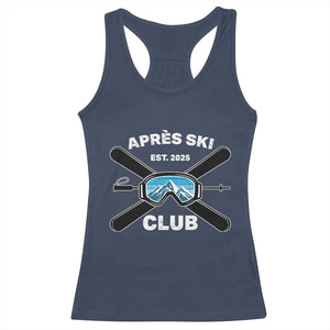 Apres Ski Club 2025 Racerback Tank Top Skiing Winter Sport Mountain TS11 Navy Print Your Wear