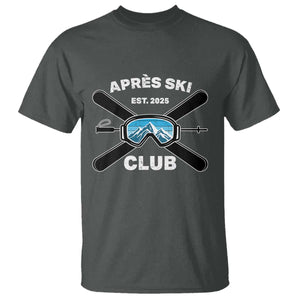 Apres Ski Club 2025 T Shirt Skiing Winter Sport Mountain TS11 Dark Heather Print Your Wear