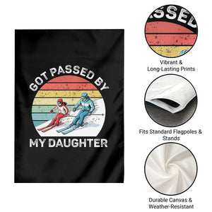 Funny Skiing Dad Garden Flag Got Passed By My Daughter Retro Vintage TS11 Print Your Wear