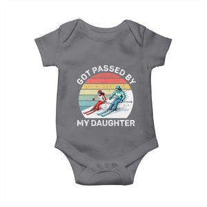 Funny Skiing Dad Baby Onesie Got Passed By My Daughter Retro Vintage TS11 Charcoal Print Your Wear