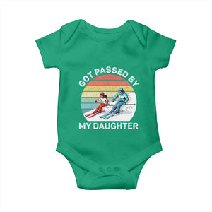 Funny Skiing Dad Baby Onesie Got Passed By My Daughter Retro Vintage TS11 Irish Green Print Your Wear