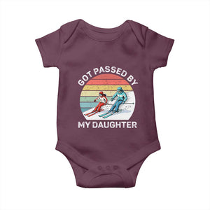 Funny Skiing Dad Baby Onesie Got Passed By My Daughter Retro Vintage TS11 Maroon Print Your Wear
