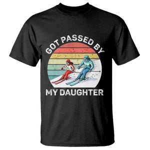 Funny Skiing Dad T Shirt Got Passed By My Daughter Retro Vintage TS11 Black Print Your Wear