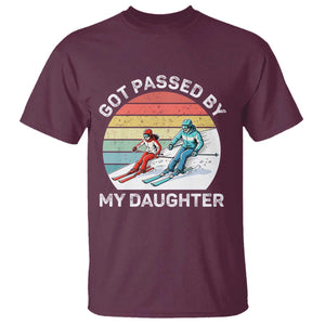 Funny Skiing Dad T Shirt Got Passed By My Daughter Retro Vintage TS11 Maroon Print Your Wear