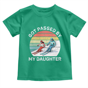 Funny Skiing Dad Toddler T Shirt Got Passed By My Daughter Retro Vintage TS11 Irish Green Print Your Wear