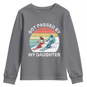 Funny Skiing Dad Youth Sweatshirt Got Passed By My Daughter Retro Vintage TS11 Charcoal Print Your Wear