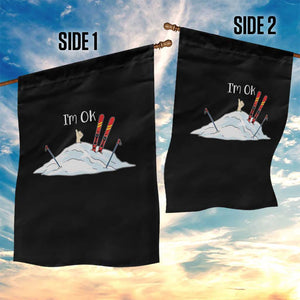 Funny Skiing Snowboarding Garden Flag I Am Okay Ski Crash Winter Sport TS11 Print Your Wear