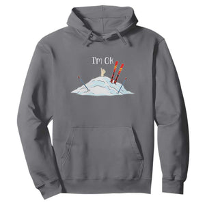Funny Skiing Snowboarding Hoodie I Am Okay Ski Crash Winter Sport TS11 Charcoal Print Your Wear