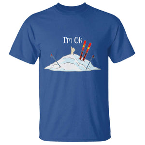 Funny Skiing Snowboarding T Shirt I Am Okay Ski Crash Winter Sport TS11 Royal Blue Print Your Wear