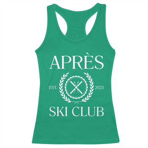 Apres Ski Club 2025 Racerback Tank Top Winter Vacation Drinking Party TS11 Irish Green Print Your Wear