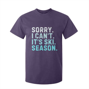 Funny Sorry I Cant It Is Ski Season T Shirt For Kid Winter Sports Ski Athlete TS11 Purple Print Your Wear