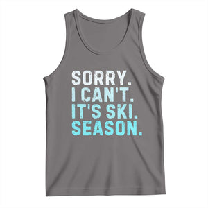Funny Sorry I Cant It Is Ski Season Tank Top Winter Sports Ski Athlete TS11 Deep Heather Print Your Wear