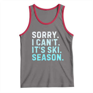 Funny Sorry I Cant It Is Ski Season Tank Top Winter Sports Ski Athlete TS11 Deep Heather Red Print Your Wear