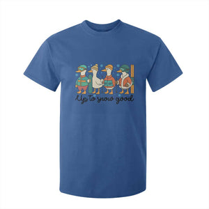 Funny Ski Snowboard Goose T Shirt For Kid Up To Snow Good Winter Sport TS11 Royal Blue Print Your Wear