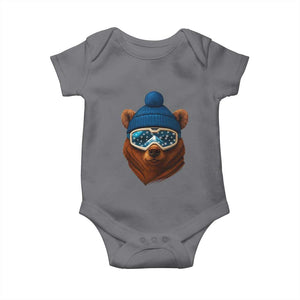 Grizzly Bear Snowboard Goggles Skiing Snow Winter Sport Baby Onesie TS11 Charcoal Print Your Wear