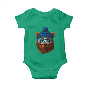 Grizzly Bear Snowboard Goggles Skiing Snow Winter Sport Baby Onesie TS11 Irish Green Print Your Wear