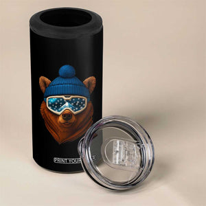Grizzly Bear Snowboard Goggles Skiing Snow Winter Sport 4 in 1 Can Cooler Tumbler TS11 Print Your Wear