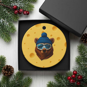 Grizzly Bear Snowboard Goggles Skiing Snow Winter Sport Ceramic Ornament TS11 1pc Yellow Cheese Print Your Wear