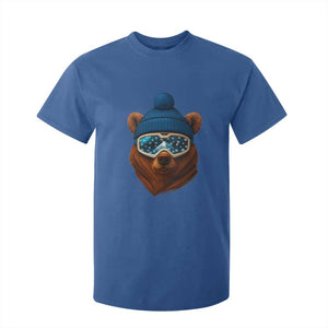 Grizzly Bear Snowboard Goggles Skiing Snow Winter Sport T Shirt For Kid TS11 Royal Blue Print Your Wear