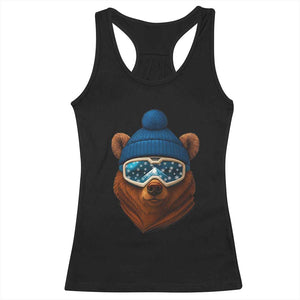 Grizzly Bear Snowboard Goggles Skiing Snow Winter Sport Racerback Tank Top TS11 Black Print Your Wear