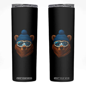 Grizzly Bear Snowboard Goggles Skiing Snow Winter Sport Skinny Tumbler TS11 Black Print Your Wear