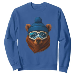Grizzly Bear Snowboard Goggles Skiing Snow Winter Sport Sweatshirt TS11 Royal Blue Print Your Wear