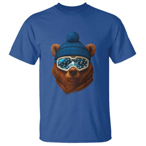 Grizzly Bear Snowboard Goggles Skiing Snow Winter Sport T Shirt TS11 Royal Blue Print Your Wear