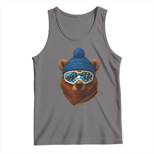 Grizzly Bear Snowboard Goggles Skiing Snow Winter Sport Tank Top TS11 Deep Heather Print Your Wear