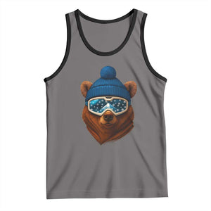 Grizzly Bear Snowboard Goggles Skiing Snow Winter Sport Tank Top TS11 Deep Heather Black Print Your Wear