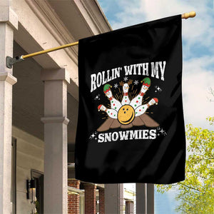 Funny Christmas Bowling Garden Flag Rollin With My Snowmies Bowling Pins TS11 Print Your Wear