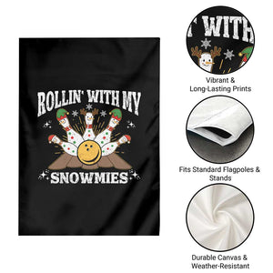 Funny Christmas Bowling Garden Flag Rollin With My Snowmies Bowling Pins TS11 Print Your Wear