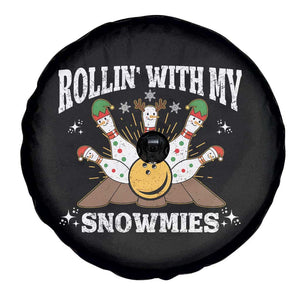 Funny Christmas Bowling Spare Tire Cover Rollin With My Snowmies Bowling Pins TS11 Print Your Wear