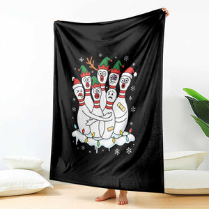 Funny Scared Cartoon Christmas Bowling Pins Throw Blanket TS11 Print Your Wear