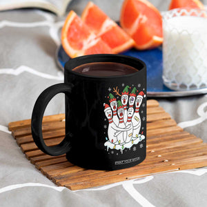 Funny Scared Cartoon Christmas Bowling Pins Coffee Mug - Print Your Wear
