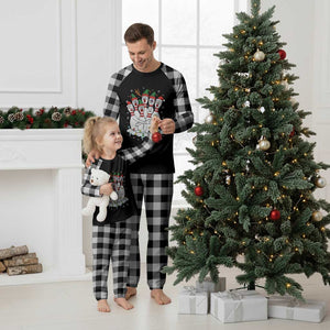 Funny Scared Cartoon Christmas Bowling Pins Plaid Pajama Set TS11 White Plaid Print Your Wear