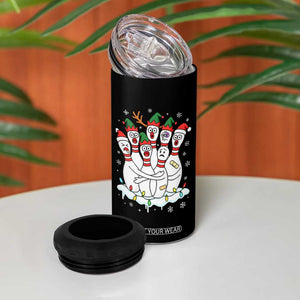 Funny Scared Cartoon Christmas Bowling Pins 4 in 1 Can Cooler Tumbler - Print Your Wear