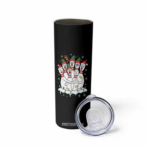 Funny Scared Cartoon Christmas Bowling Pins Skinny Tumbler TS11 Print Your Wear