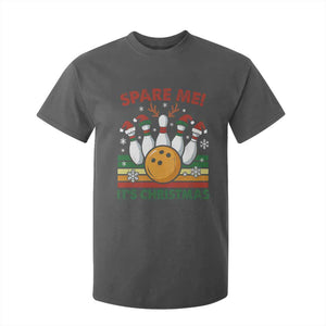 Funny Christmas Bowling T Shirt For Kid Spare Me Its Xmas Festive Holiday TS11 Dark Heather Print Your Wear
