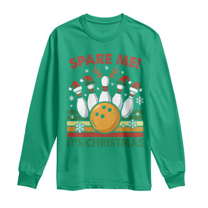 Funny Christmas Bowling Long Sleeve Shirt Spare Me Its Xmas Festive Holiday TS11 Irish Green Print Your Wear