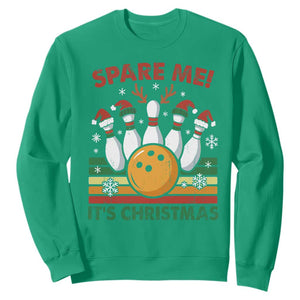 Funny Christmas Bowling Sweatshirt Spare Me Its Xmas Festive Holiday TS11 Irish Green Print Your Wear