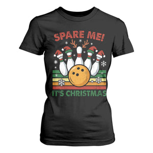 Funny Christmas Bowling T Shirt For Women Spare Me Its Xmas Festive Holiday TS11 Black Print Your Wear