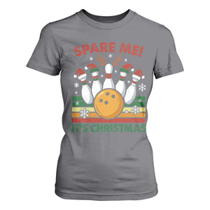 Funny Christmas Bowling T Shirt For Women Spare Me Its Xmas Festive Holiday TS11 Charcoal Print Your Wear