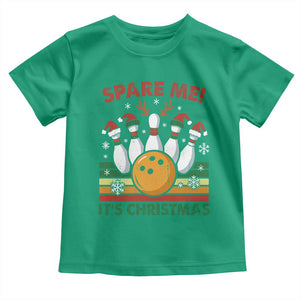 Funny Christmas Bowling Toddler T Shirt Spare Me Its Xmas Festive Holiday TS11 Irish Green Print Your Wear