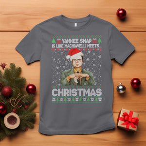 Funny Christmas Office Movie T Shirt Yankee Swap Is Like Machiavelli Meets Christmas TS11 Charcoal Print Your Wear
