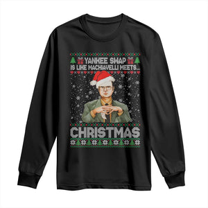Funny Christmas The Office Movie Long Sleeve Shirt Yankee Swap Is Like Machiavelli Meets Christmas TS11 Black Print Your Wear