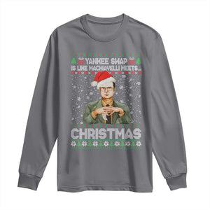 Funny Christmas The Office Movie Long Sleeve Shirt Yankee Swap Is Like Machiavelli Meets Christmas TS11 Charcoal Print Your Wear