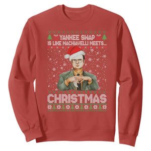 Funny Christmas The Office Movie Sweatshirt Yankee Swap Is Like Machiavelli Meets Christmas TS11 Red Print Your Wear