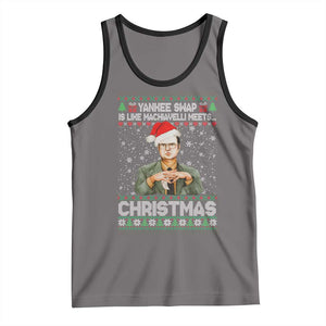 Funny Christmas Office Movie Tank Top Yankee Swap Is Like Machiavelli Meets Christmas TS11 Deep Heather Black Print Your Wear
