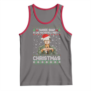Funny Christmas Office Movie Tank Top Yankee Swap Is Like Machiavelli Meets Christmas TS11 Deep Heather Red Print Your Wear
